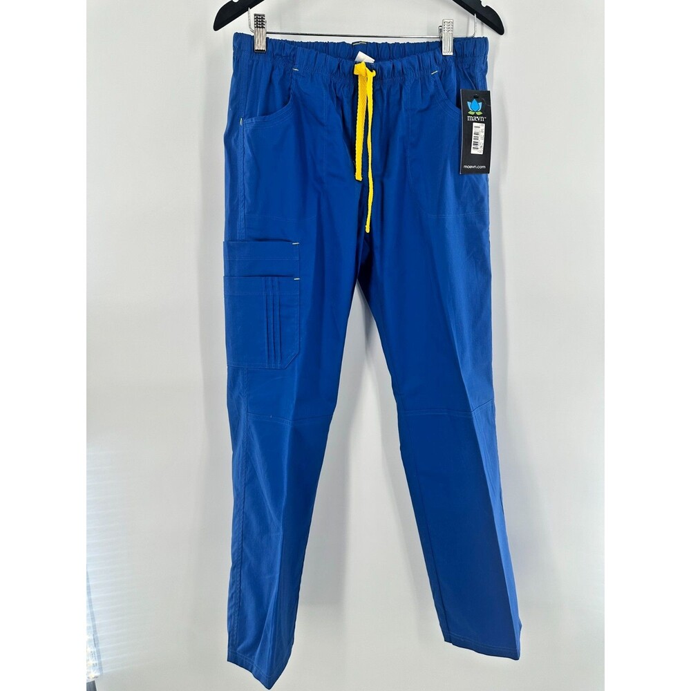 Maevn Multi Pocket Nursing Cargo Scrub Pants Women's Size Medium Royal Blue